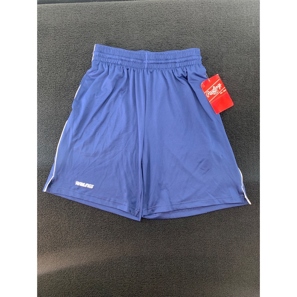 Rawlings Youth‎ Baseball Softball Athletic Shorts Blue Elastic Waist Large